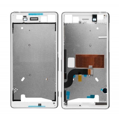 Lcd Frame Middle Chassis For Sony Xperia M5 White By - Maxbhi Com