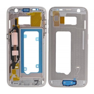 Lcd Frame Middle Chassis For Samsung Galaxy S7 White By - Maxbhi Com