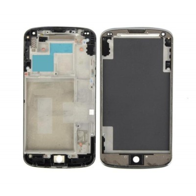 Lcd Frame Middle Chassis For Lg Nexus 4 E960 White By - Maxbhi Com