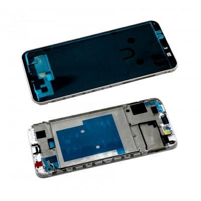 Lcd Frame Middle Chassis For Huawei Y6 Prime 2018 White By - Maxbhi Com