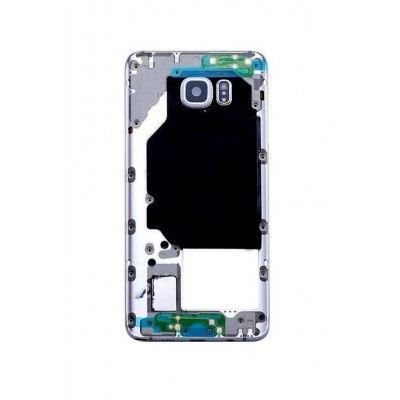 Lcd Frame Middle Chassis For Samsung Galaxy Note 5 Dual Sim 32gb White By - Maxbhi Com