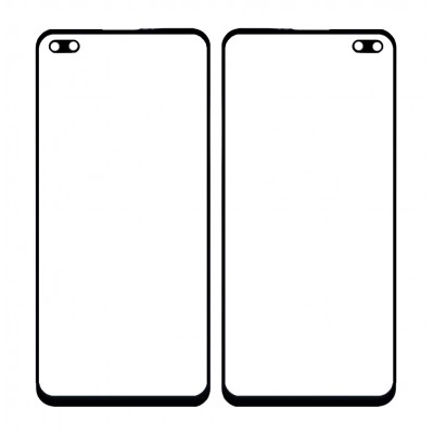 Replacement Front Glass For Realme X3 Superzoom Black By - Maxbhi Com