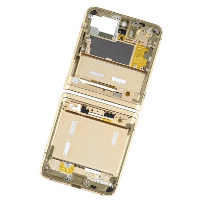 Lcd Frame Middle Chassis For Samsung Galaxy Z Flip Gold By - Maxbhi Com