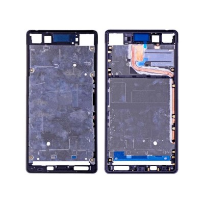 Lcd Frame Middle Chassis For Sony Xperia Z3 Plus Black By - Maxbhi Com