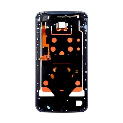 Lcd Frame Middle Chassis For Motorola Nexus 6 Black By - Maxbhi Com