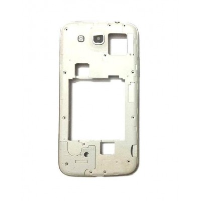 Lcd Frame Middle Chassis For Samsung Galaxy Mega I9152 With Dual Sim White By - Maxbhi Com