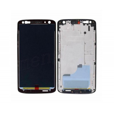 Lcd Frame Middle Chassis For Motorola Droid Turbo 2 Grey By - Maxbhi Com