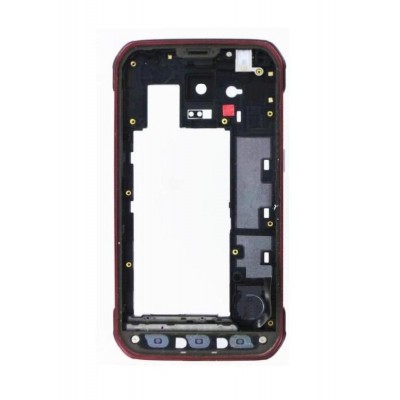 Lcd Frame Middle Chassis For Samsung Galaxy S5 Active Red By - Maxbhi Com