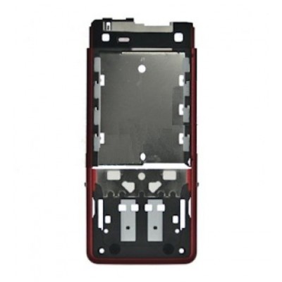 Lcd Frame Middle Chassis For Sony Ericsson C902 Red By - Maxbhi Com
