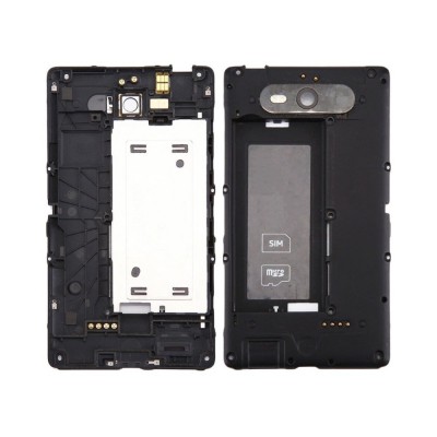 Lcd Frame Middle Chassis For Nokia Lumia 820 Black By - Maxbhi Com
