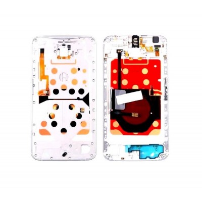Lcd Frame Middle Chassis For Google Nexus 6 White By - Maxbhi Com