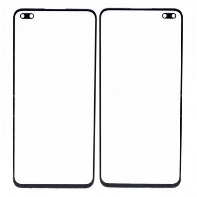 Replacement Front Glass For Realme X3 Black By - Maxbhi Com