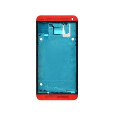 Lcd Frame Middle Chassis For Htc M7 Red By - Maxbhi Com