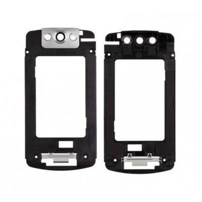 Lcd Frame Middle Chassis For Blackberry Pearl Flip 8220 Black By - Maxbhi Com