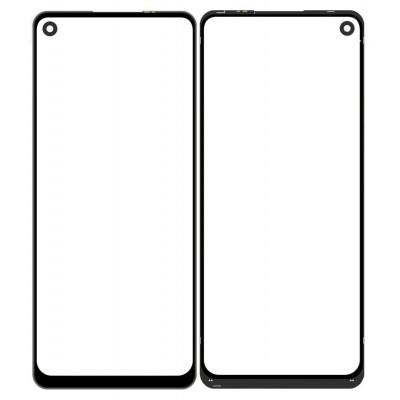 Replacement Front Glass For Realme 7 Pro Black By - Maxbhi Com