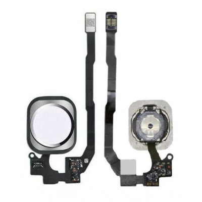 Home Button Complete for Apple iPhone 5s  Silver - Outer Plastic with Inner Flex