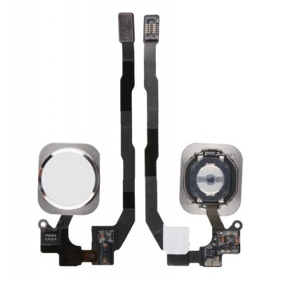 Home Button Complete for Apple iPhone SE Silver - Outer Plastic with Inner Flex
