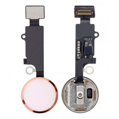 Home Button Complete for Apple iPhone 7 Plus Rose Gold - Outer Plastic with Inner Flex