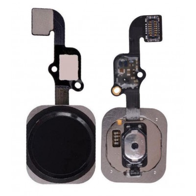 Home Button Complete for Apple iPhone 6 Plus Grey - Outer Plastic with Inner Flex