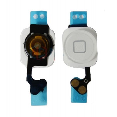 Home Button Complete For Apple Iphone 5 White Silver By - Maxbhi Com