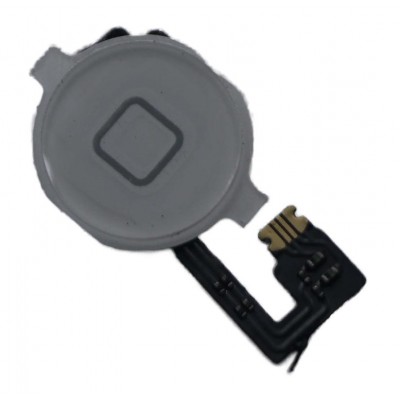 Home Button Complete for Apple iPhone 4 White - Outer Plastic with Inner Flex