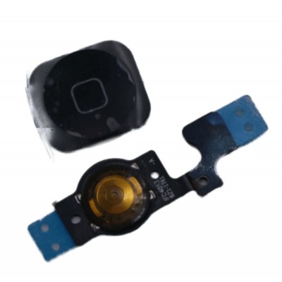 Home Button Complete for Apple iPhone 5c Black - Outer Plastic with Inner Flex