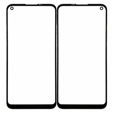 Replacement Front Glass For Realme 7i Black By - Maxbhi Com