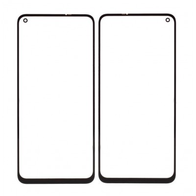 Replacement Front Glass For Realme X7 Black By - Maxbhi Com