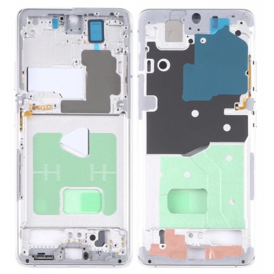 Lcd Frame Middle Chassis For Samsung Galaxy S21 Ultra Silver By - Maxbhi Com