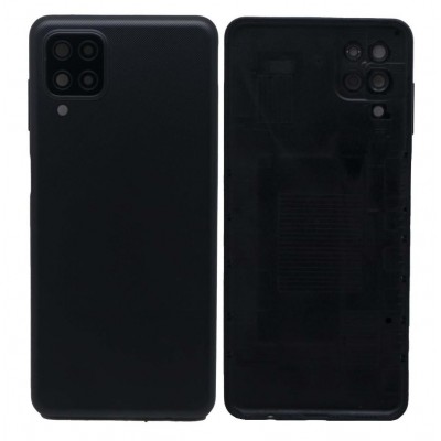 Back Panel Cover For Samsung Galaxy A12 Black - Maxbhi Com