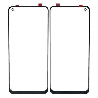 Replacement Front Glass For Realme 8 Black By - Maxbhi Com