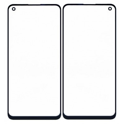 Replacement Front Glass For Oppo F19 Black By - Maxbhi Com