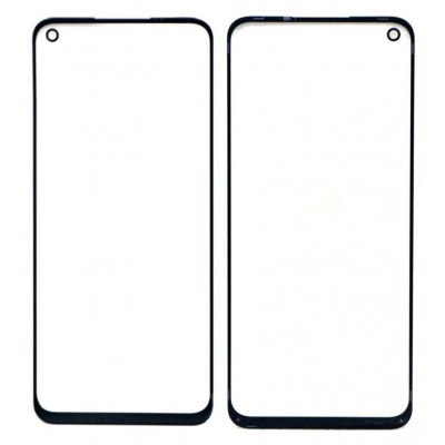 Replacement Front Glass For Realme Narzo 30 Black By - Maxbhi Com