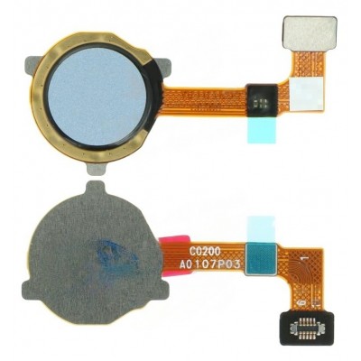 Fingerprint Sensor Flex Cable For Oppo A15 Blue By - Maxbhi Com