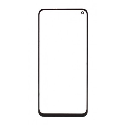 Replacement Front Glass For Realme X7 Black By - Maxbhi Com