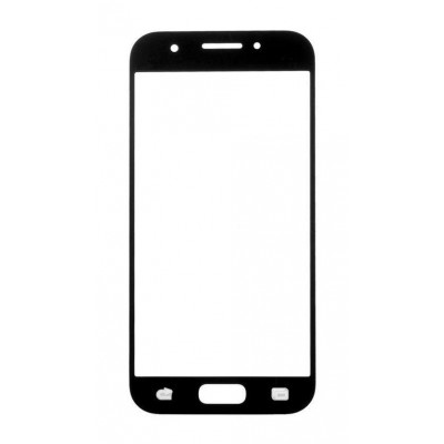 Replacement Front Glass For Samsung Galaxy A7 2017 Black By - Maxbhi Com