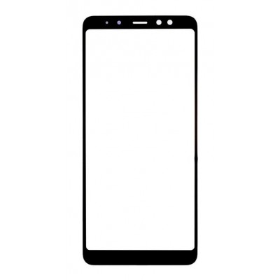 Replacement Front Glass For Samsung Galaxy A8 2018 Black By - Maxbhi Com