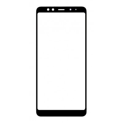 Replacement Front Glass For Samsung Galaxy A8 2018 Black By - Maxbhi Com