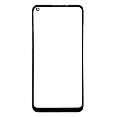 Replacement Front Glass For Samsung Galaxy A21 Black By - Maxbhi Com