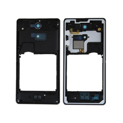 Lcd Frame Middle Chassis For Sony Xperia Zr Hspa Plus Black By - Maxbhi Com