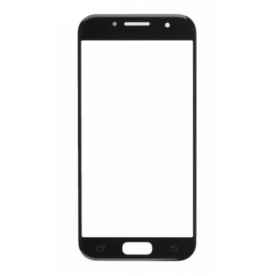 Replacement Front Glass For Samsung Galaxy A3 2017 Black By - Maxbhi Com
