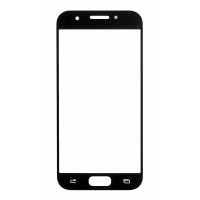 Replacement Front Glass For Samsung Galaxy A3 2017 Black By - Maxbhi Com
