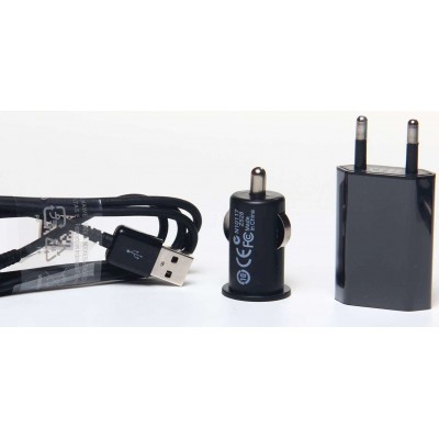 3 in 1 Charging Kit for LG L60 Dual X147 with USB Wall Charger, Car Charger & USB Data Cable