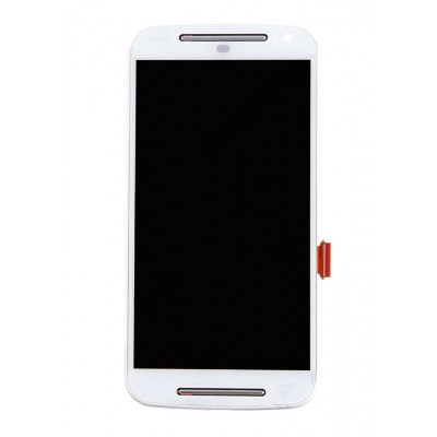 Lcd With Touch Screen For Motorola Moto G2 White By - Maxbhi Com