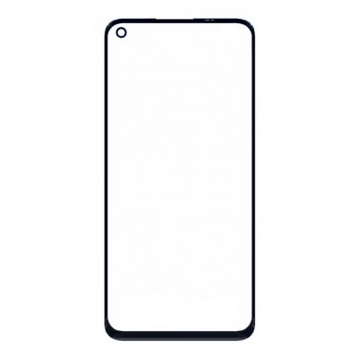 Replacement Front Glass For Realme 7 Black By - Maxbhi Com