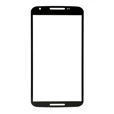 Replacement Front Glass For Motorola Nexus 6 Black By - Maxbhi Com