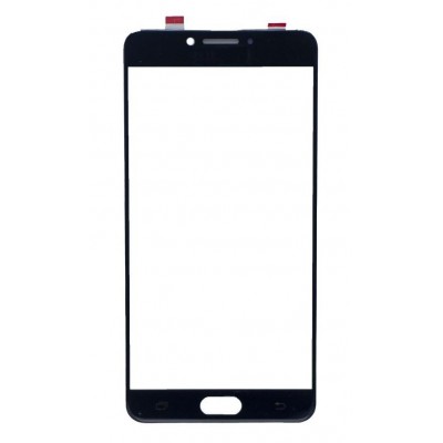 Replacement Front Glass For Samsung Galaxy C7 Pro Black By - Maxbhi Com