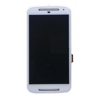 Lcd With Touch Screen For Motorola Moto G Dual Sim 2014 White By - Maxbhi Com