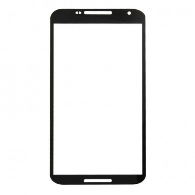 Replacement Front Glass For Google Nexus 6 Black By - Maxbhi Com