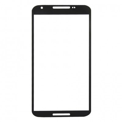Replacement Front Glass For Google Nexus 6 Black By - Maxbhi Com